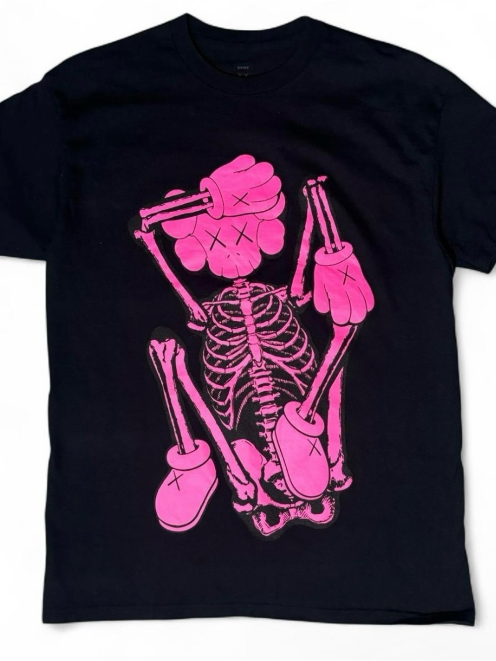 Kaws Skeleton New Fiction T-Shirt (Pink)